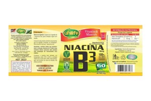 Vitamina B3 Niacina 60 Cápsulas - Unilife