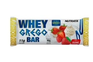 BARRA WHEY GREGO SABOR MORANGO COM CHANTILY - NUTRATA