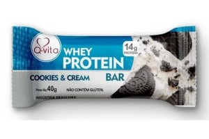 BARRA WHEY PROTEIN SABOR COOKIES & CREAM - Q-VITA